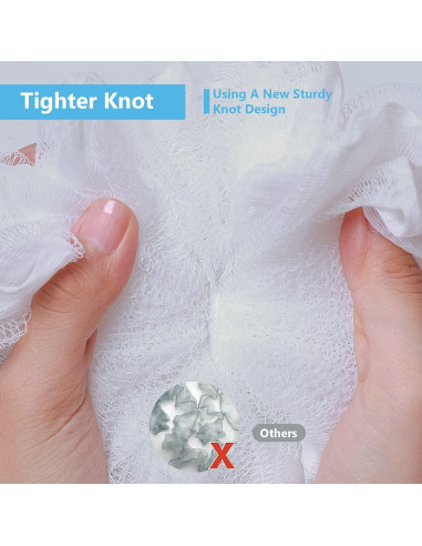 Esponja de Baño Lufa Grande VANZAVANZU Set de 4 Blancas 80g