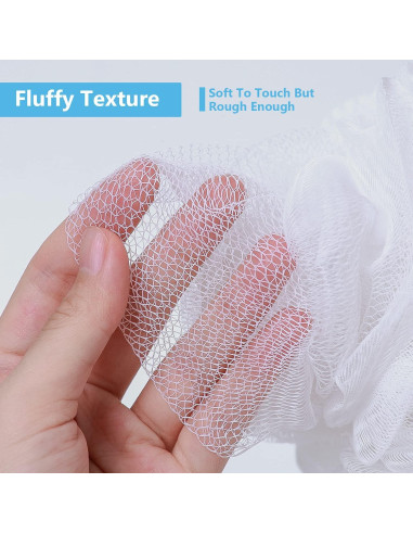 Esponja de Baño Lufa Grande VANZAVANZU Set de 4 Blancas 80g