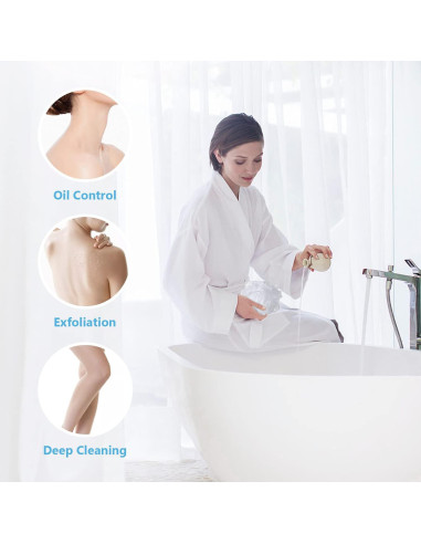 Esponja de Baño Lufa Grande VANZAVANZU Set de 4 Blancas 80g