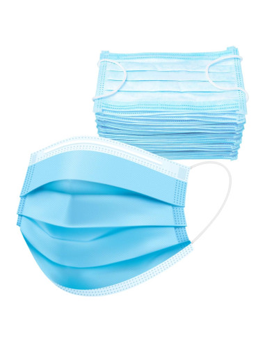 Paquete de 50 Mascarillas Desechables Alta 3 Capas Ajustables