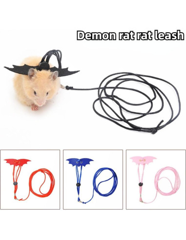 Arnés y Correa Ajustable para Hámsters y Reptiles Rosa