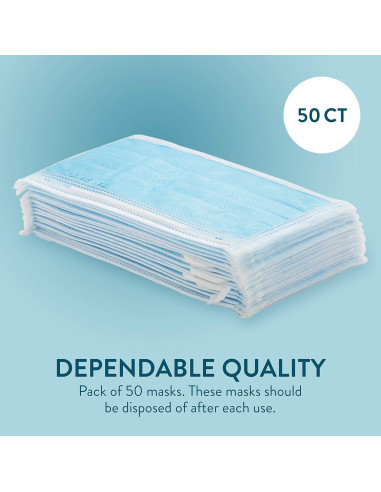 Paquete de 50 Mascarillas Desechables Alta 3 Capas Ajustables