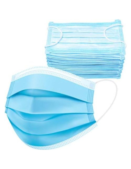 Paquete de 50 Mascarillas Desechables Alta 3 Capas Ajustables