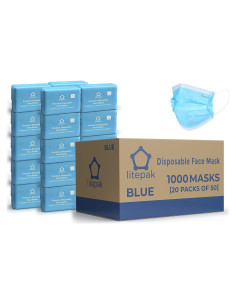 Mascarillas Desechables Litepak 1000 PCS Transpirables Azul