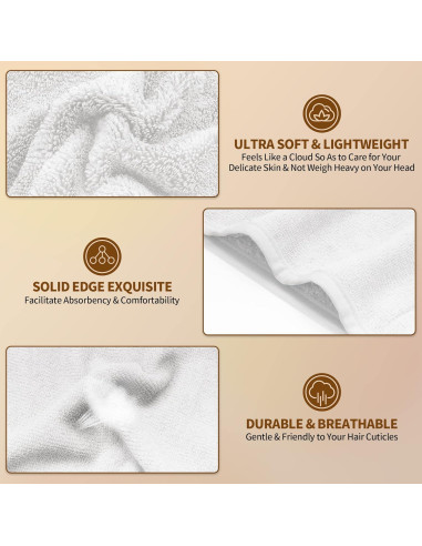 Toalla de Cabello NEXCOVER Microfibra Ultra Absorbente 2 Pzas