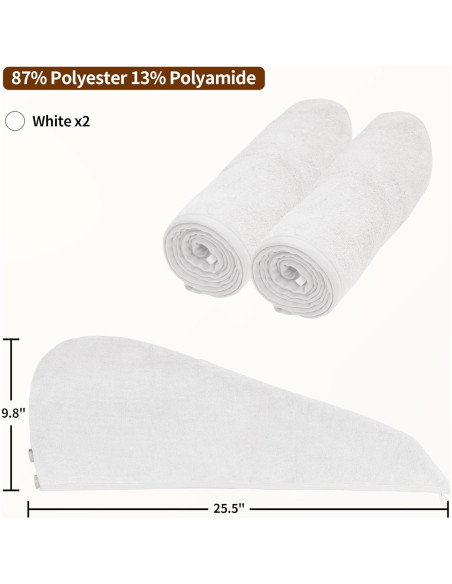 Toalla de Cabello NEXCOVER Microfibra Ultra Absorbente 2 Pzas