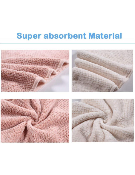 Paquete de 2 Toallas de Microfibra para Cabello Rosa y Beige