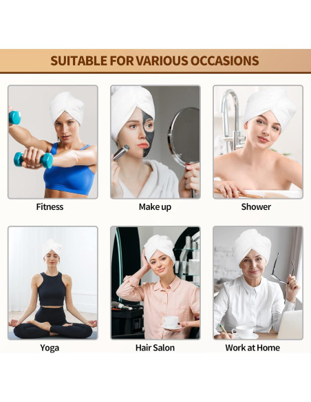 Toalla de Cabello NEXCOVER Microfibra Ultra Absorbente 2 Pzas