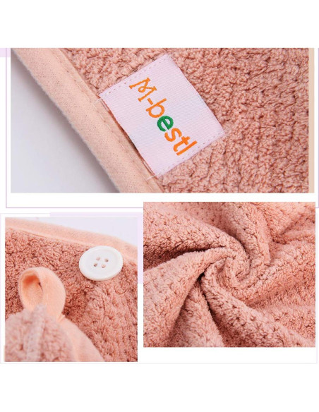 Paquete de 2 Toallas de Microfibra para Cabello Rosa y Beige