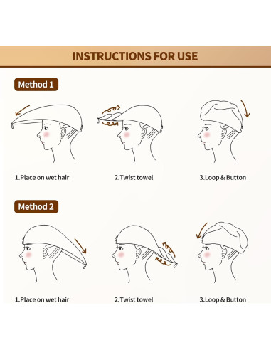 Toalla de Cabello NEXCOVER Microfibra Ultra Absorbente 2 Pzas