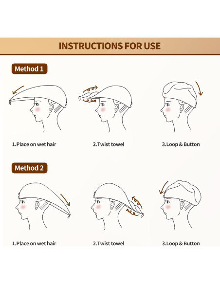 Toalla de Cabello NEXCOVER Microfibra Ultra Absorbente 2 Pzas