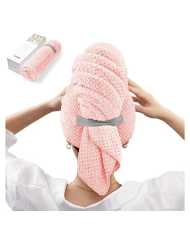 Toalla Envoltura Grande YFONG Microfibra Rosa 66.8x101.6 cm