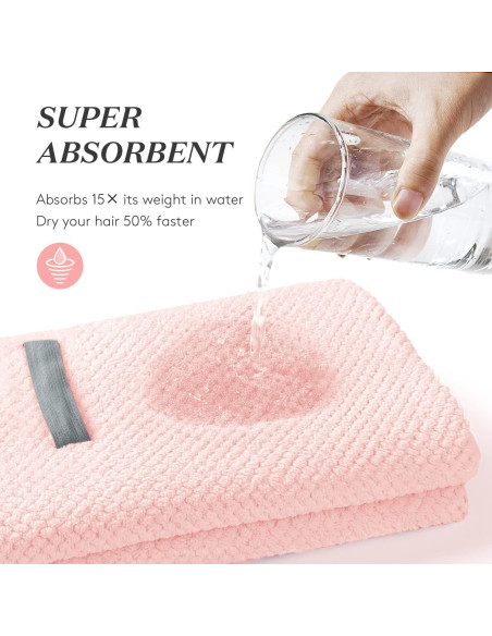 Toalla Envoltura Grande YFONG Microfibra Rosa 66.8x101.6 cm