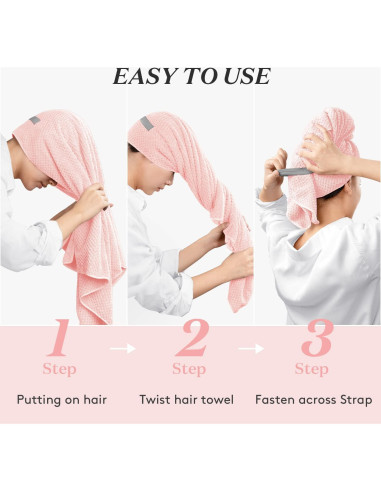 Toalla Envoltura Grande YFONG Microfibra Rosa 66.8x101.6 cm