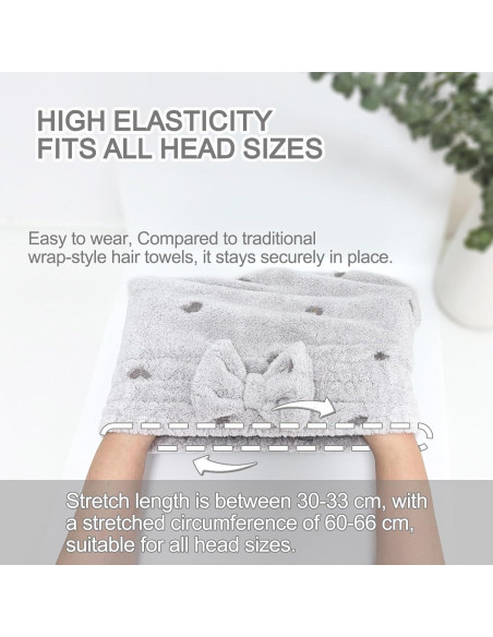 Toalla de Microfibra Jseng 3 Piezas Secado Rápido para Cabello