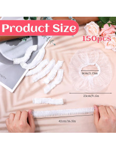 150 Gorras de Ducha Desechables Styquenzer Impermeables 2