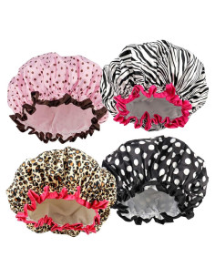 Gorros de Ducha Reutilizables TCOTBE - 4 Piezas Doble Capa