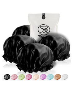 Gorro de Ducha Reutilizable Extra Grande WhaleLife Negro 4 Pzas