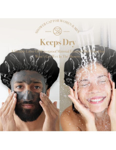 Gorro de Ducha Reutilizable Extra Grande WhaleLife Negro 4 Pzas 2