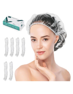 Gorros de Ducha Desechables Tobvory - 100 Unidades Impermeables