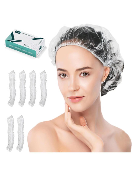 Gorros de Ducha Desechables Tobvory - 100 Unidades Impermeables Gorros de Ducha Desechables Tobvory - 100 Unidades Impermeables