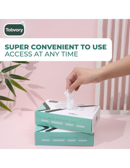 Gorros de Ducha Desechables Tobvory - 100 Unidades Impermeables Gorros de Ducha Desechables Tobvory - 100 Unidades Impermeables