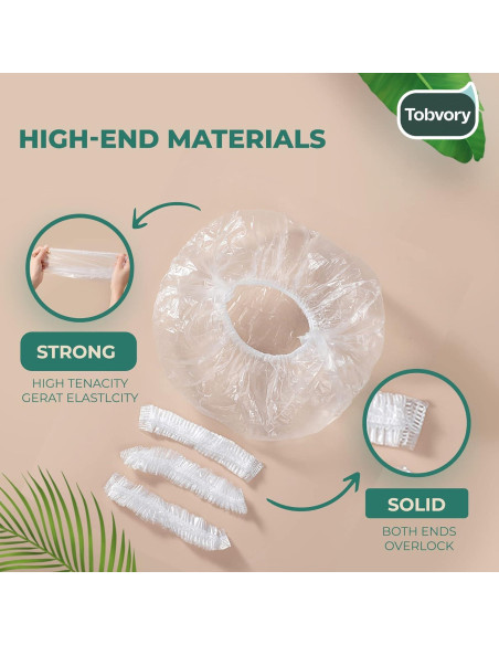 Gorros de Ducha Desechables Tobvory - 100 Unidades Impermeables Gorros de Ducha Desechables Tobvory - 100 Unidades Impermeables