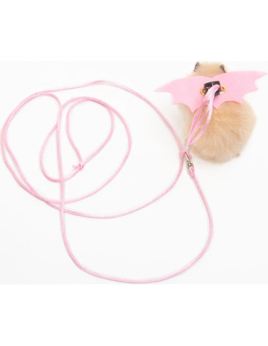 Arnés y Correa Ajustable para Hámsters y Reptiles Rosa