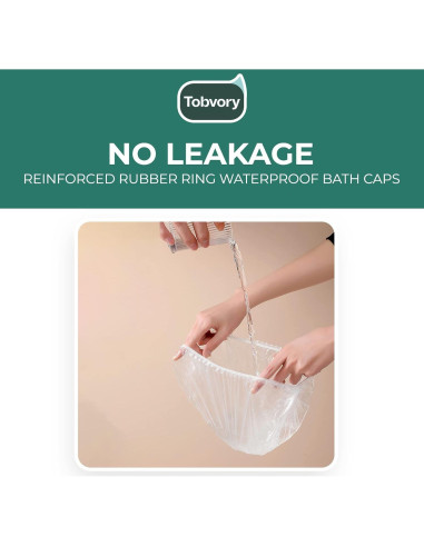 Gorros de Ducha Desechables Tobvory - 100 Unidades Impermeables