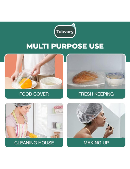 Gorros de Ducha Desechables Tobvory - 100 Unidades Impermeables Gorros de Ducha Desechables Tobvory - 100 Unidades Impermeables