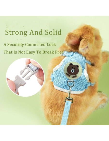 Conjunto Arnés y Correa Ajustable WEWAYKGJ para Conejos Rosa