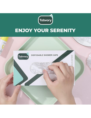 Gorros de Ducha Desechables Tobvory - 100 Unidades Impermeables