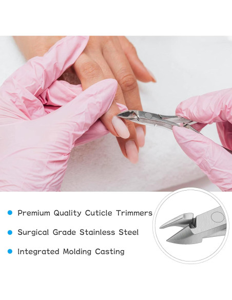 8 Cortadores de Cutículas de Acero Inoxidable Janpin