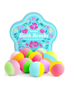Juego de 10 Bombas de Baño RelaxRose - Hechas a Mano, 5 Aromas