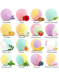 Set de 16 Bombas de Baño Orgánicas HESORIX - Relajantes y Naturales 2