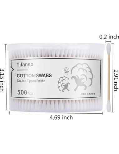Bastones de Algodón Tifanso 500 Unidades Hipoalergénicos