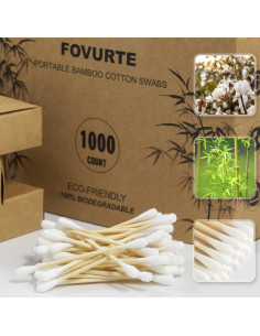 Hisopos de Algodón de Bambú FOVURTE 1000 Piezas Orgánico 2