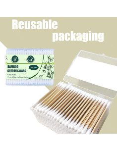 Bastoncillos de Algodón de Bambú SUIZWMOU 1000 Piezas 2