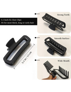 Clips de Garra para Cabello Markuii 12.7 cm Irrompibles 2 Pzas 2