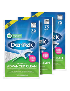 Palillos de Hilo Dental DenTek Triple Clean 75 Unidades x3