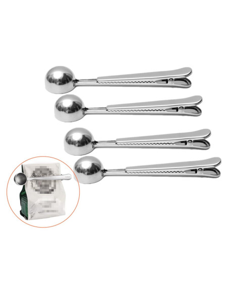 Paquete de 4 cucharas medidoras de acero inoxidable 15 ml