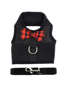 Arnés Ajustable para Conejo Wontee - Malla Suave Negro S