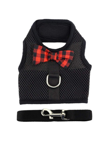 Arnés Ajustable para Conejo Wontee - Malla Suave Negro S