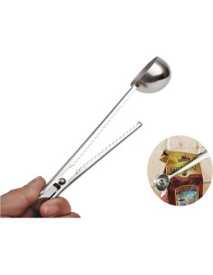 Paquete de 2 cucharas medidoras de acero inoxidable para café 2