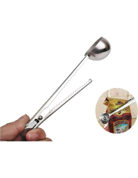 Paquete de 2 cucharas medidoras de acero inoxidable para café
