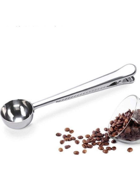 Paquete de 2 cucharas medidoras de acero inoxidable para café