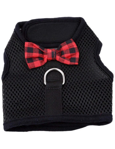 Arnés Ajustable para Conejo Wontee - Malla Suave Negro S