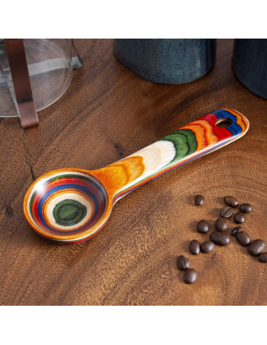 Cucharón de Café Marrakesh Baltique - Madera de Abedul Colorido