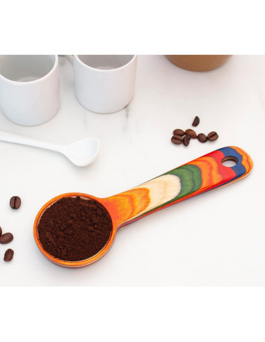 Cucharón de Café Marrakesh Baltique - Madera de Abedul Colorido