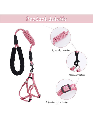 Arnés Ajustable para Mini Cerdo YeeBeny Rosa Tamaño M